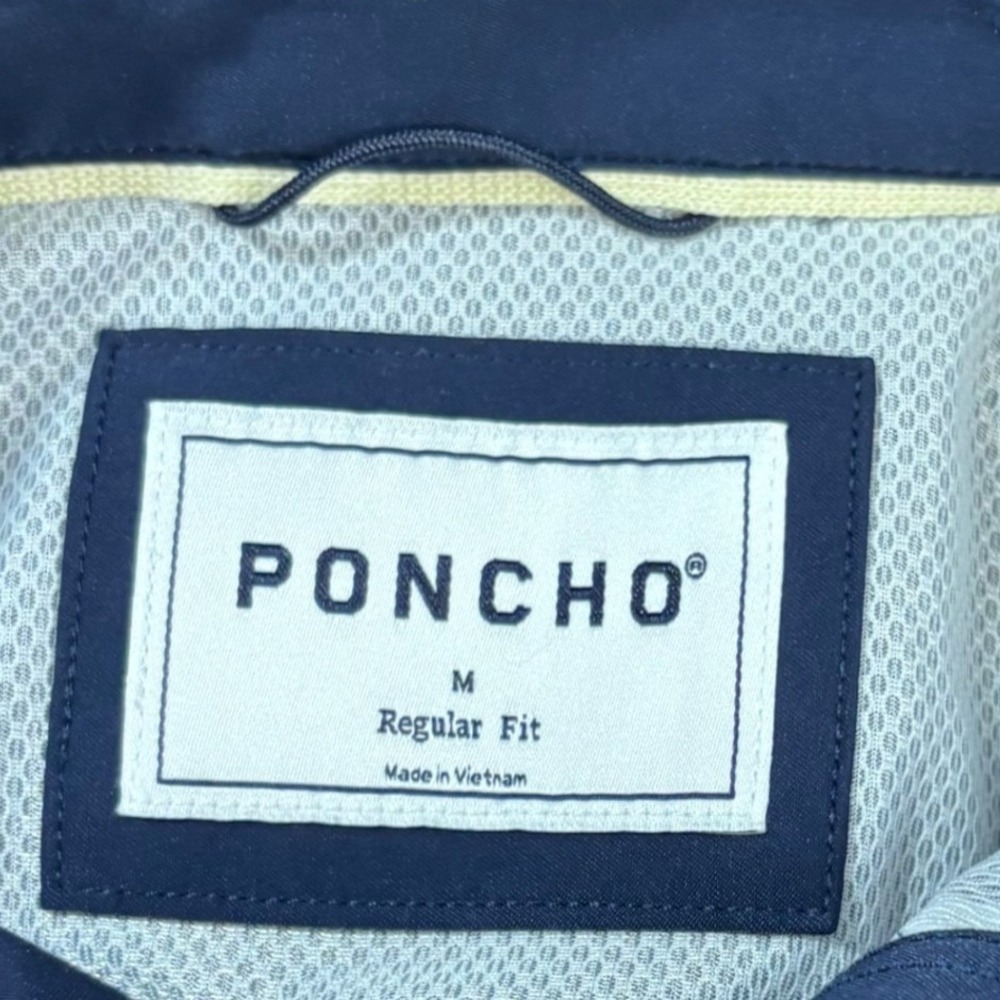 Poncho Del Mar Pearl Snap Western Shirt Mens Medium M Navy Blue Short Sleeve - Picture 3 of 13